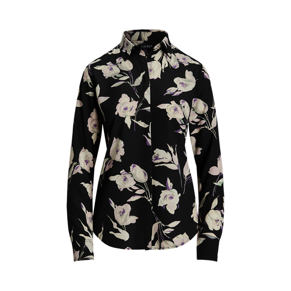 Classic Fit Floral Crepe de Chine Shirt