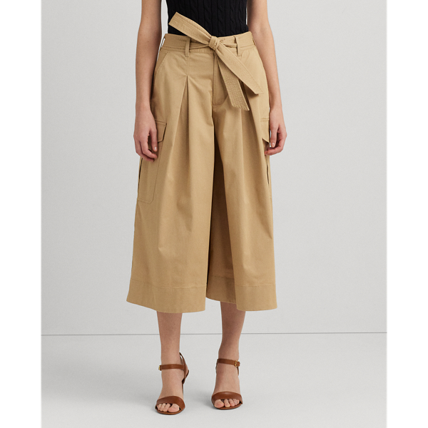 Birch Tan Belted Micro-Sanded Twill Cropped Pant Lauren 4