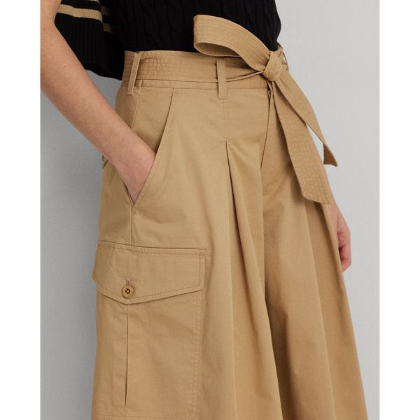 Birch Tan Belted Micro-Sanded Twill Cropped Pant Lauren 6