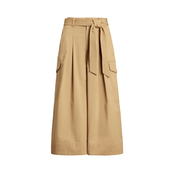 Birch Tan Belted Micro-Sanded Twill Cropped Pant Lauren 2
