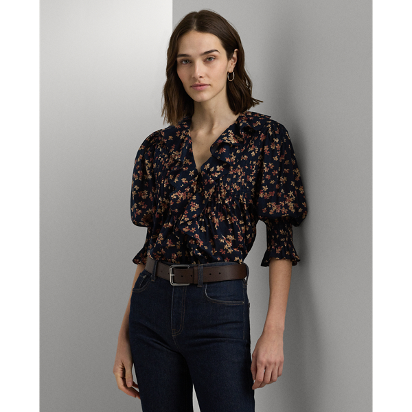 Puff shoulder blouse sale