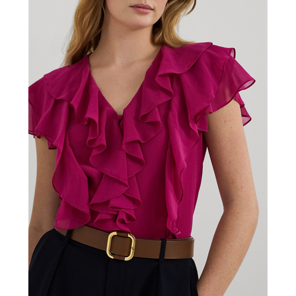 Ralph lauren frill blouse best sale