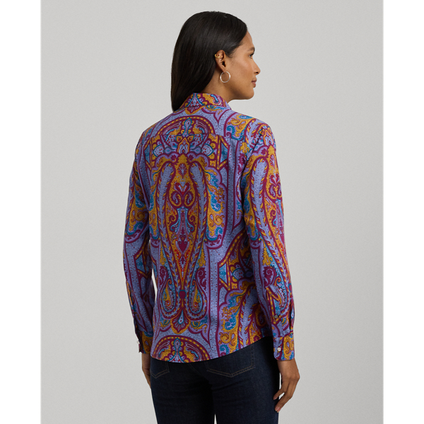 Classic Fit Paisley Crepe Shirt for Women Ralph Lauren UK