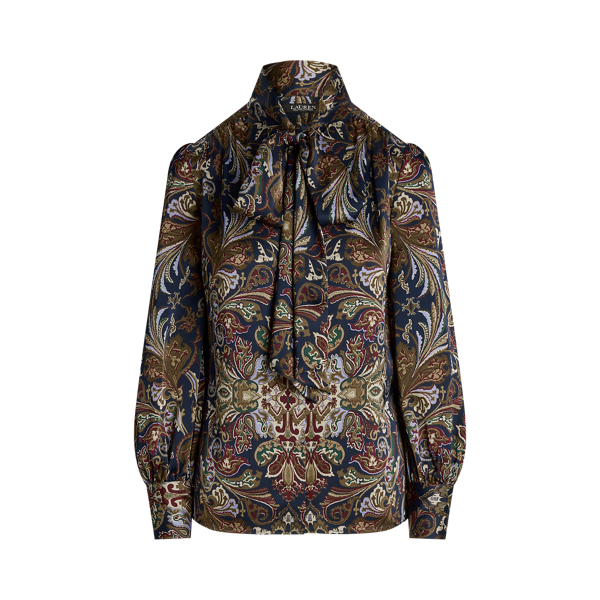 Satin-Charmeuse-Bluse mit Paisley-Muster Lauren in 1