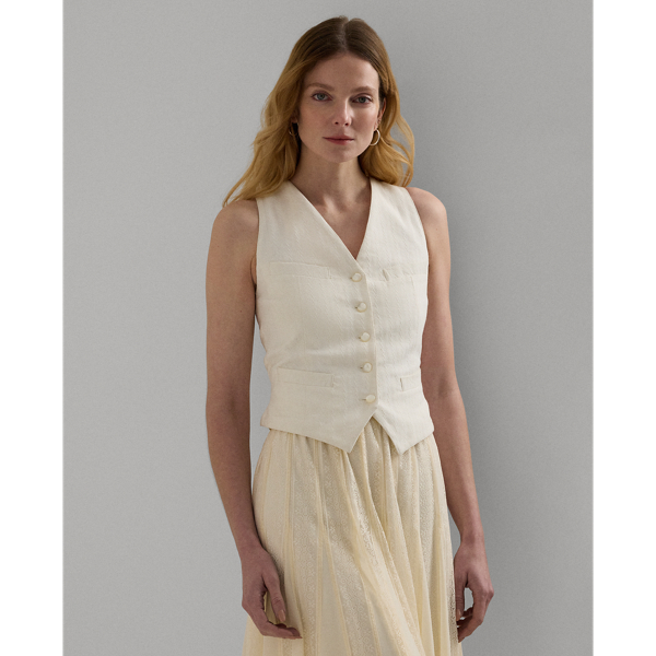 Mascarpone Cream Cotton Canvas Vest Lauren 1