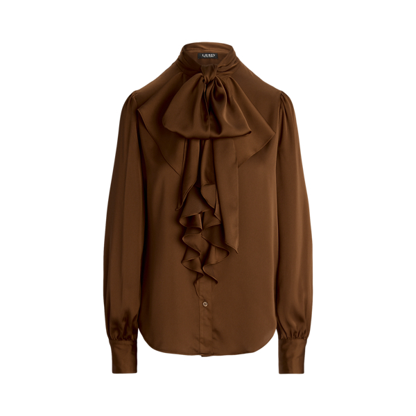 Satinbluse mit Bindedetail und R&uuml;schen Lauren in 1