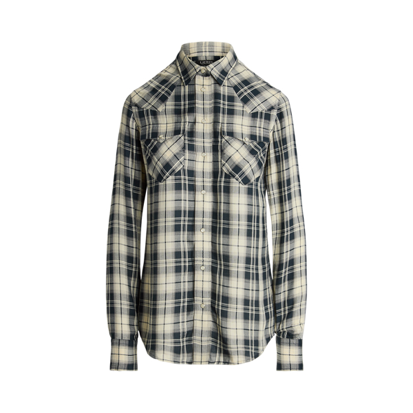 Slim Fit Plaid Herringbone Shirt
