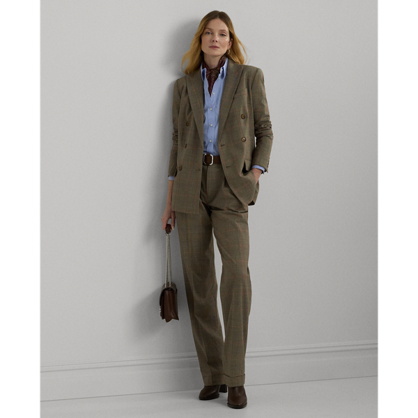 Glen Check Double-Breasted Wool Blazer