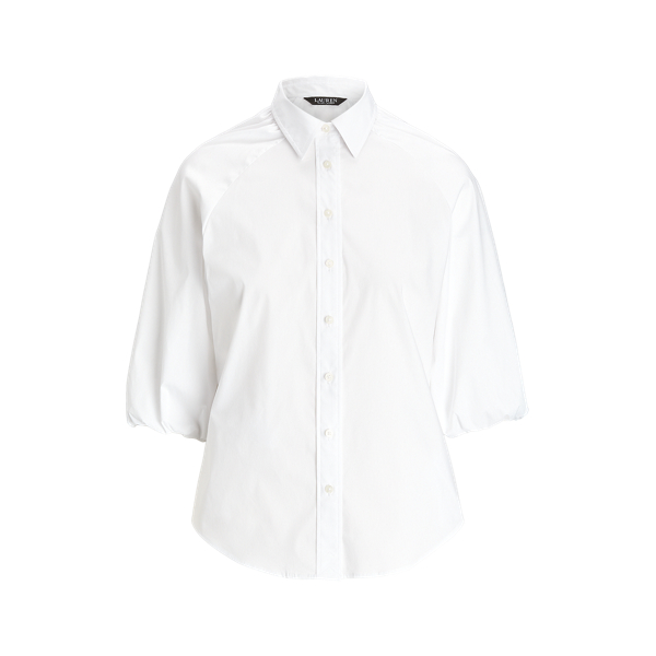 Cotton-Blend Bubble-Sleeve Shirt Lauren 1