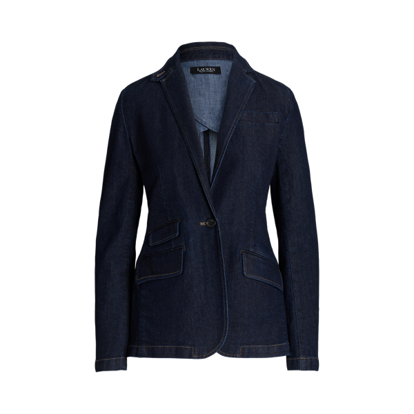 Ralph lauren denim blazer womens best sale