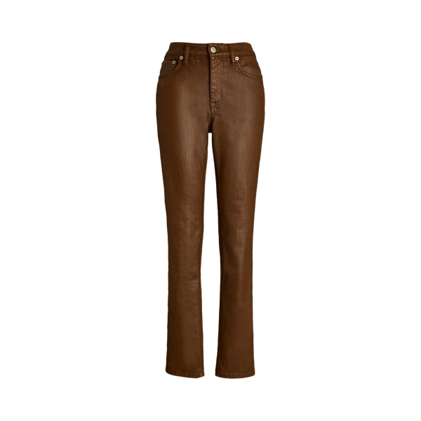 Coated High-Rise Straight Ankle Jean Lauren 1