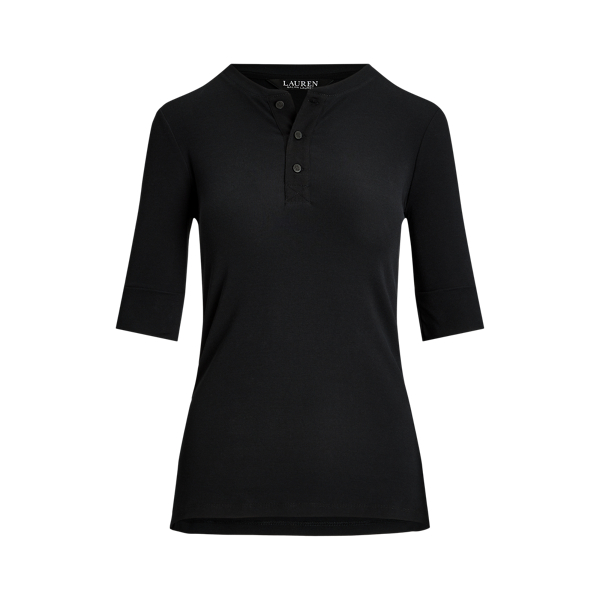 Stretch Cotton Henley Tee Lauren 1