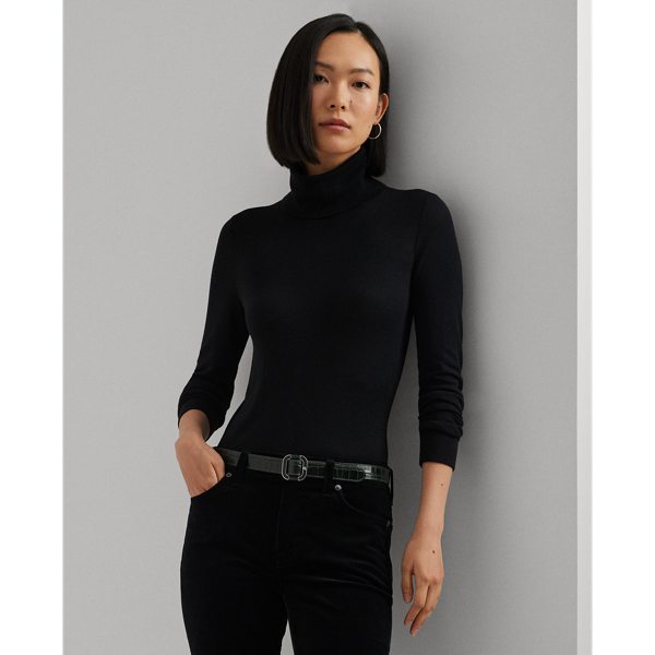 Black roll neck women hotsell