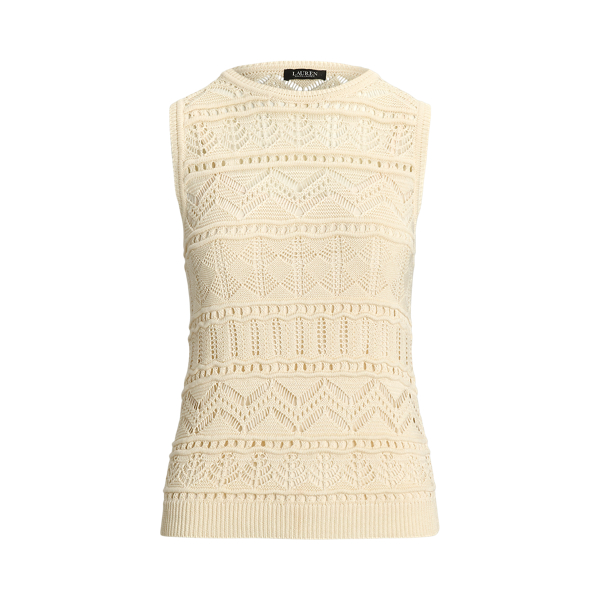 Pull sans&nbsp;manches en pointelle