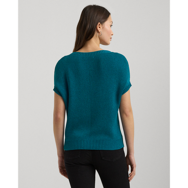 Kurzärmliger Pullover in Rippenstrick
