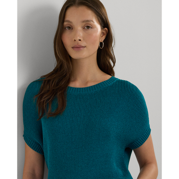 Kurzärmliger Pullover in Rippenstrick
