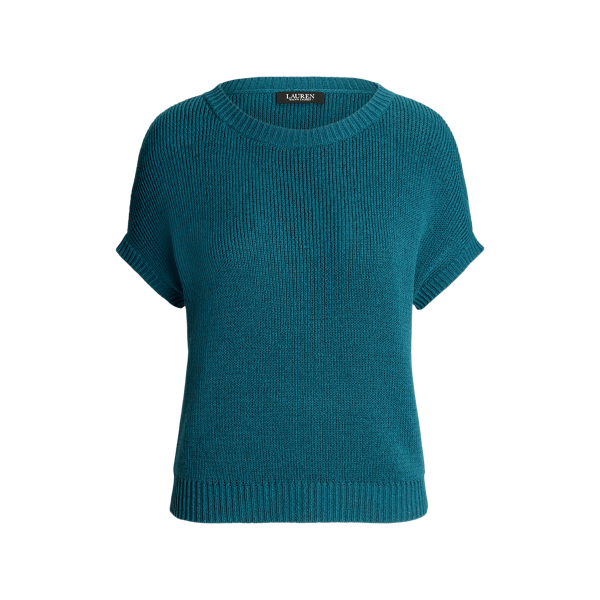 Kurzärmliger Pullover in Rippenstrick