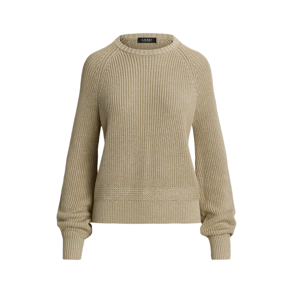 (取寄) ローレン ラルフローレン レディース リブ-ニット コットンブレンド エルボー-スリーブ ティー Lauren Ralph Lauren women Rib-Knit Cotton-Blend Rib-Knit Cotton-Blend Polo Sweater | Ralph Lauren