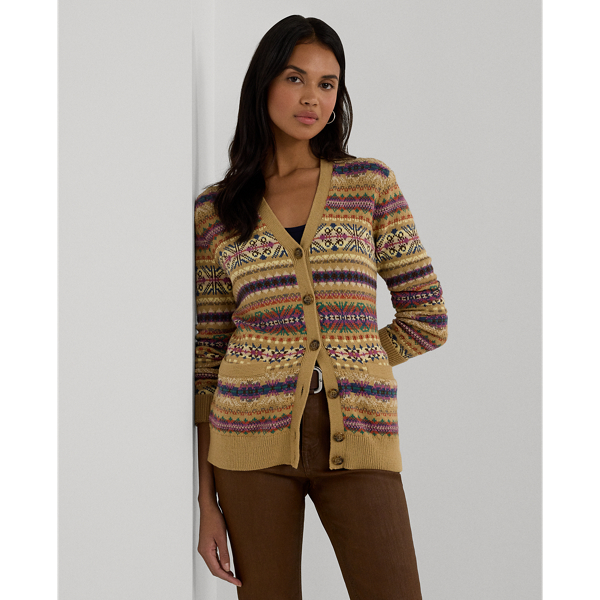 Fair isle cardigan womens store