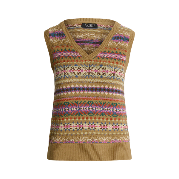 Fair Isle Cotton Linen Sweater Vest