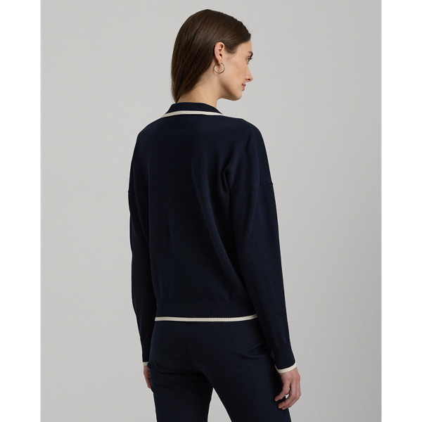 Zweifarbiger Polo-Pullover mit Baumwolle Lauren in Lauren-Navy/Creme 5