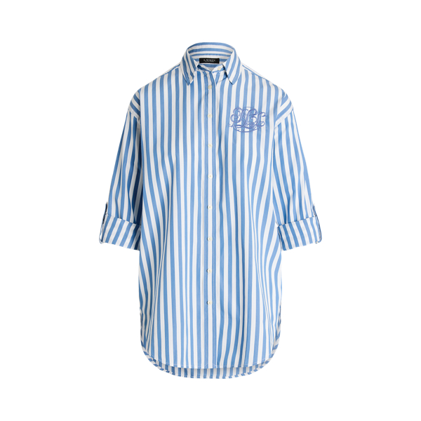 Oversize Striped Cotton Broadcloth Shirt Lauren 1