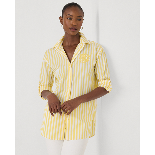 Oversize Striped Cotton Broadcloth Shirt