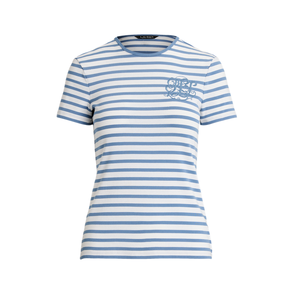 T-shirt de gola redonda com riscas