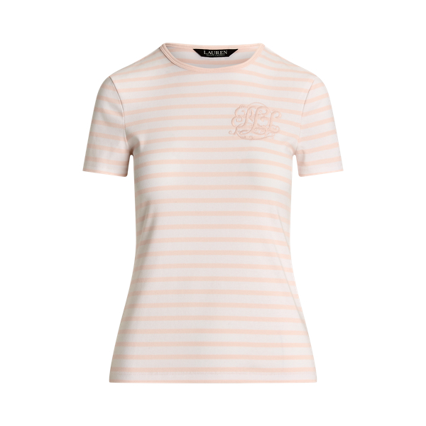 T-shirt &agrave; col rond en coton stretch ray&eacute; Lauren en 1
