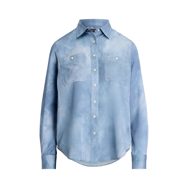 Relaxed Fit Print Charmeuse Shirt