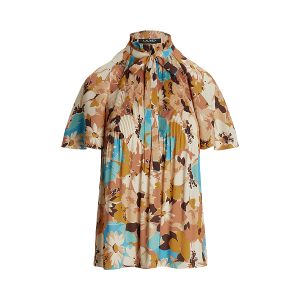 Gebl&uuml;mte Georgettebluse mit Falten Lauren in 1