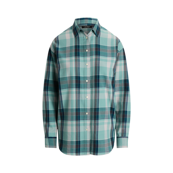 Relaxed Fit Plaid Cotton Twill Shirt