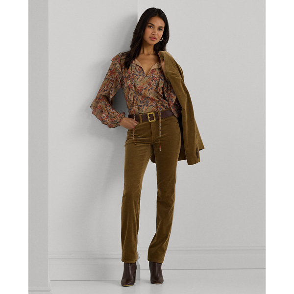 Gebl&uuml;mte Georgettebluse mit R&uuml;schen Lauren in Creme multi 4