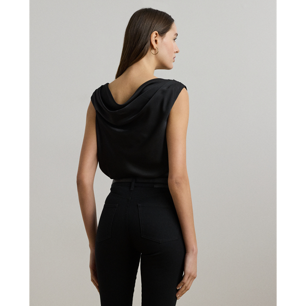 売れ筋商品|||ラルフローレン シャツ レディース トップス SATIN CHARMEUSE OFF THE SHOULDER BLOUSE - Blouse - black Satin Charmeuse Off-the-Shoulder Blouse