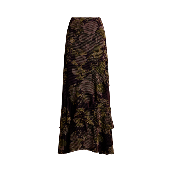 Floral Burnout Velvet Tiered Maxiskirt for Women Ralph Lauren BE