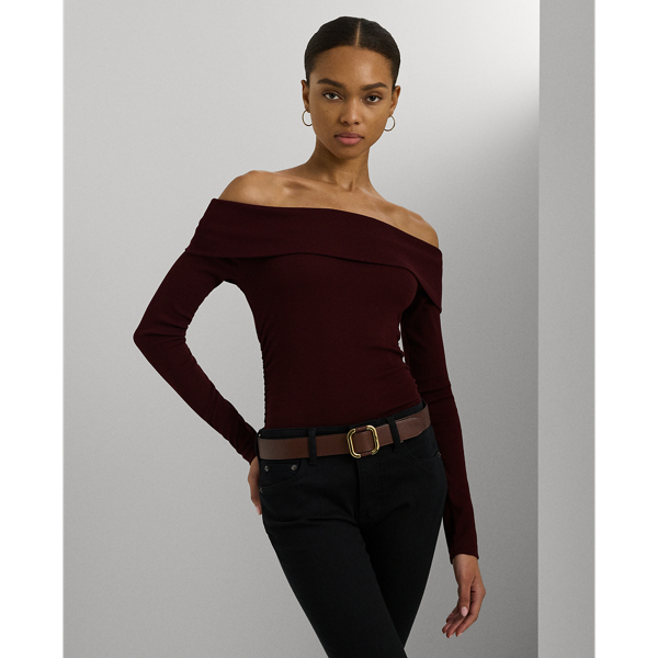 Cotton-Blend Off-the-Shoulder Top