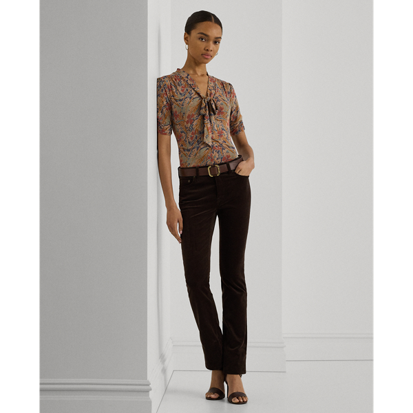 Jersey-Oberteil mit Bindeb&auml;ndern Lauren in Creme multi 4