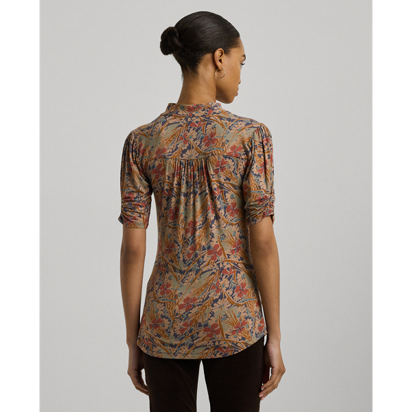 Jersey-Oberteil mit Bindeb&auml;ndern Lauren in Creme multi 5