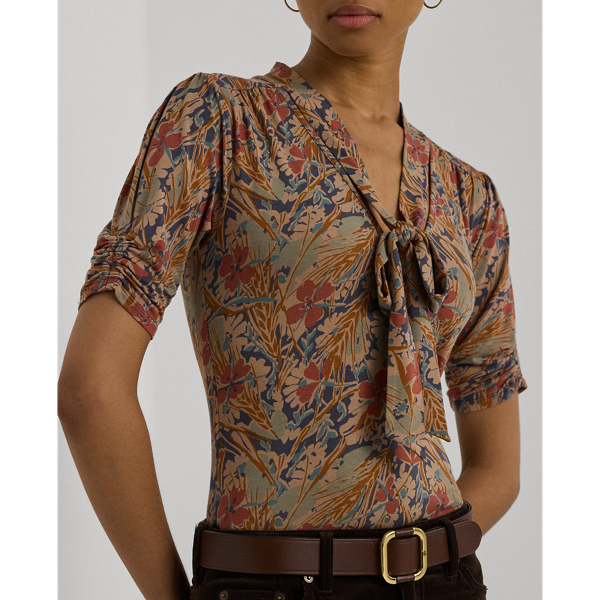 Jersey-Oberteil mit Bindeb&auml;ndern Lauren in Creme multi 6