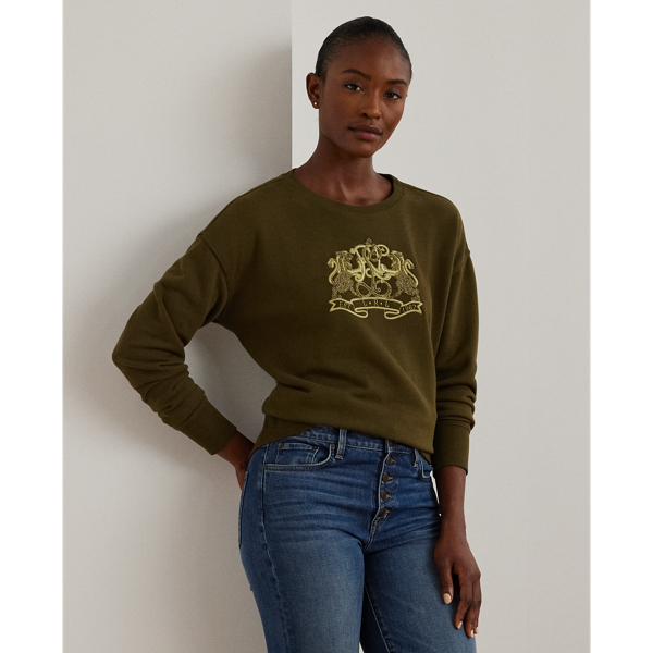 Botanic Green Lion-Crest French Terry Pullover Lauren 1