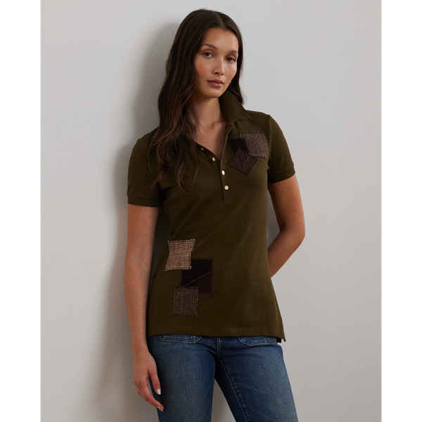 Botanic Green Patchwork Piqué Polo Shirt Lauren 1