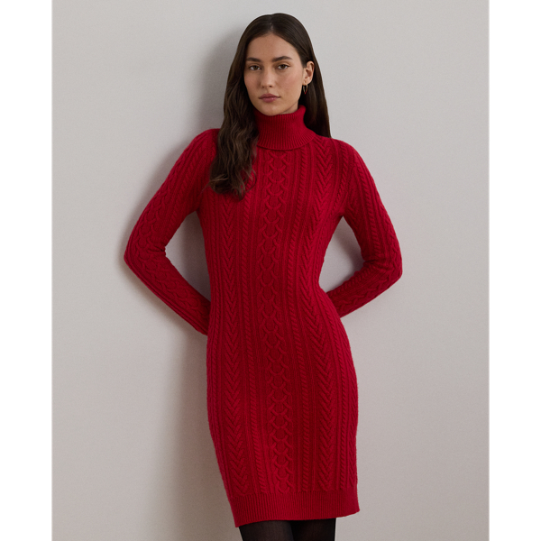 Wool Cashmere Roll Neck Jumper Dress