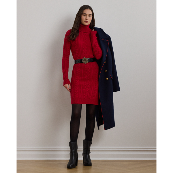 Wool Cashmere Roll Neck Jumper Dress