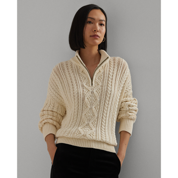 Ralph lauren aran sweater deals