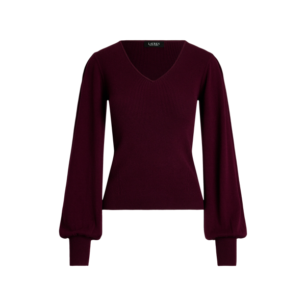 Cotton-Blend Blouson-Sleeve Jumper Lauren 1