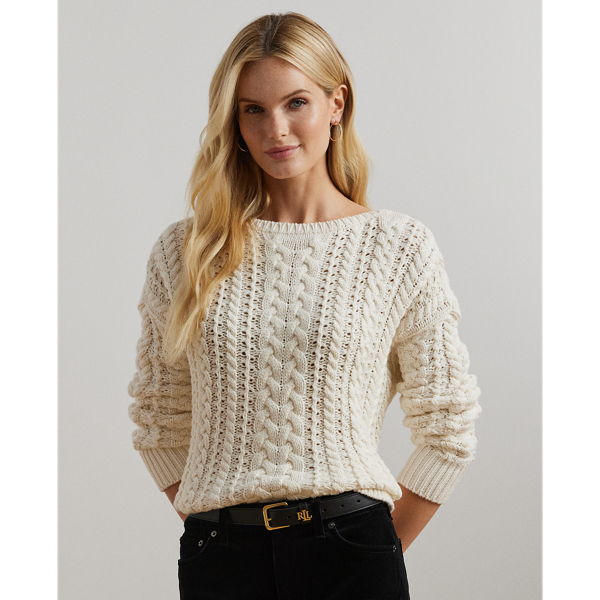 Cable-Knit Cotton-Blend Sweater