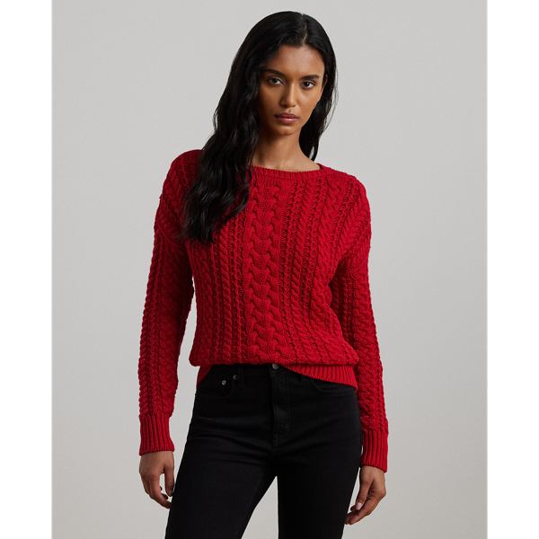 Cable-Knit Cotton-Blend Sweater