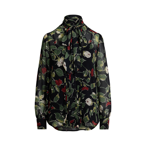 Gekreukte georgette blouse met bloemen Lauren in 1