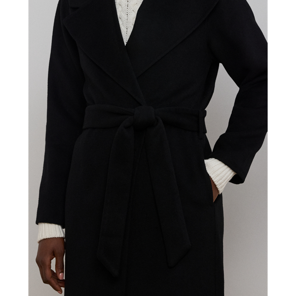 Double face wool blend wrap coat online