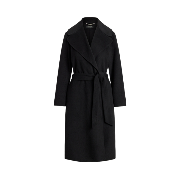 Double Faced Wool Blend Wrap Coat